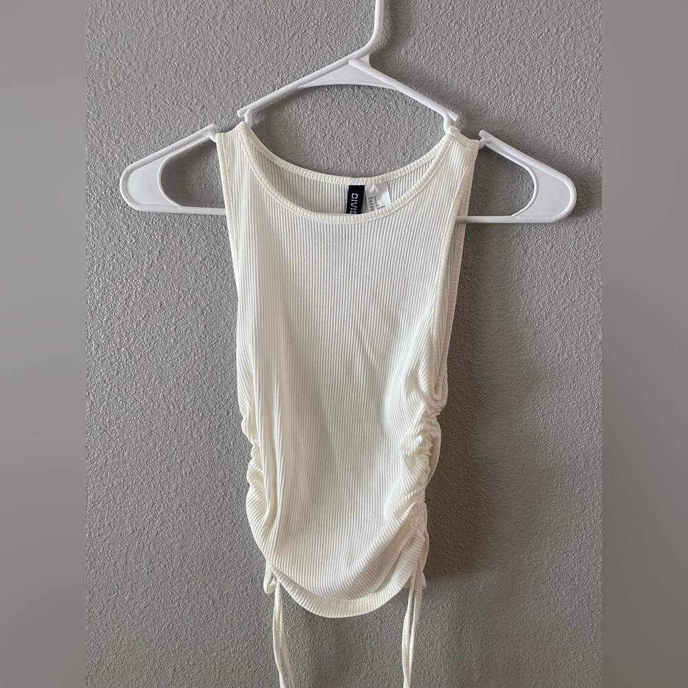 Cream h&m scrunched tank